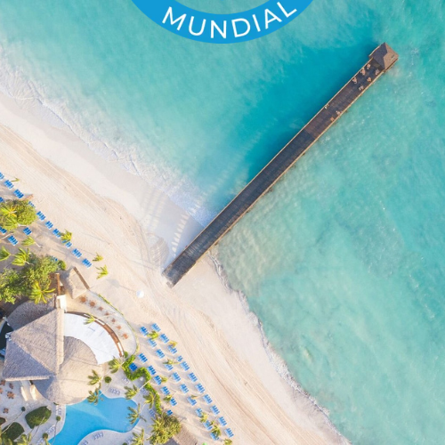 Vista aerea desde una playa en punta cana republica dominicana